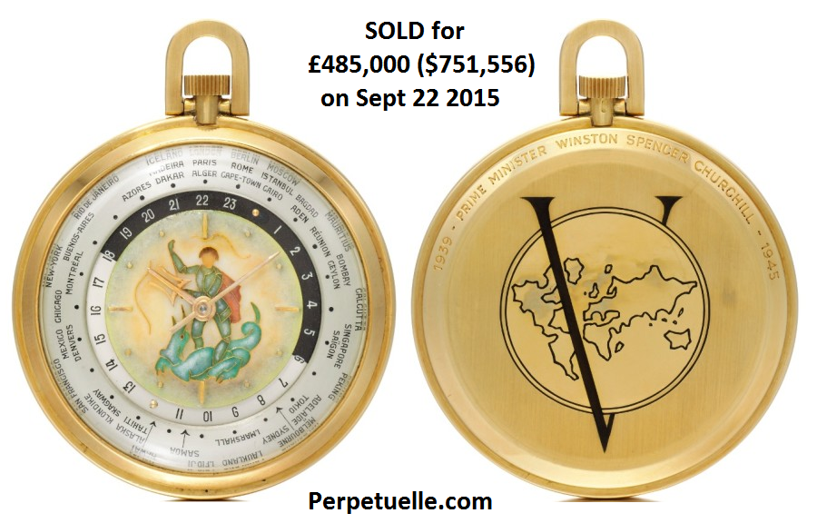 Winston Churchill World Time Louis Cottier Pocket Watch - Perpetuelle